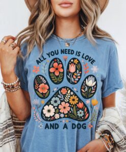 Alternative view of Floral Paw Print Dog Lover T-Shirt