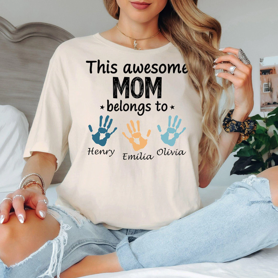 Personalized Mom Shirt With Kids Names - Image 3