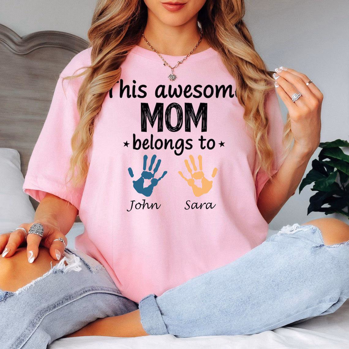 Personalized Mom Shirt With Kids Names