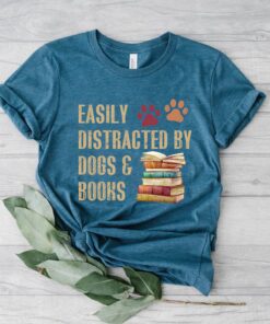 Alternative view of Easily Distracted By Dogs And Books Shirt